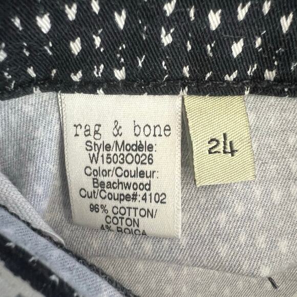 Rag & Bone Black White Printed Beachwood Legging Stretch Skinny Jeans Size 24 - Picture 3 of 13